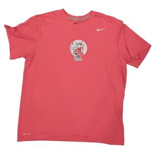 Nike Dri-Fit XL Rebel Golf Red Tee with Cartoon Wolf Mascot‎ 4030